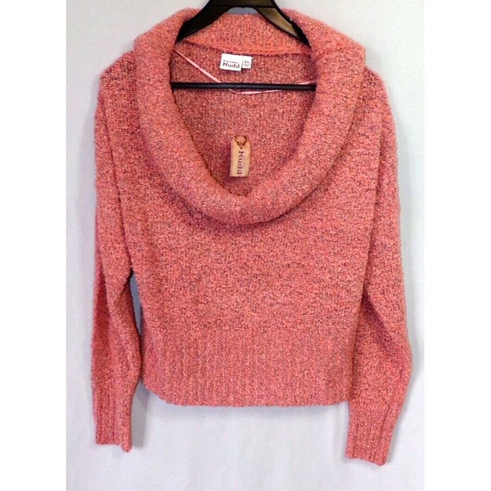 NWT MUDD Women's XL Cowl Neck Sweater Long Sleeve Desert Flower Pink Stretchy